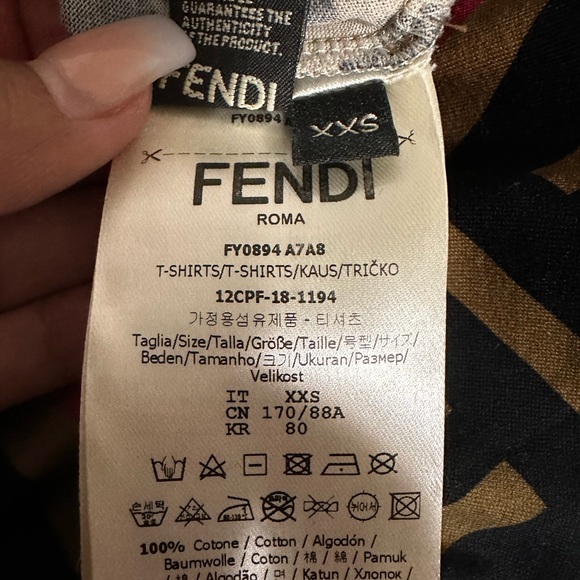 Fendi FF monogram printed t-shirt women XXS - Picture 5 of 9